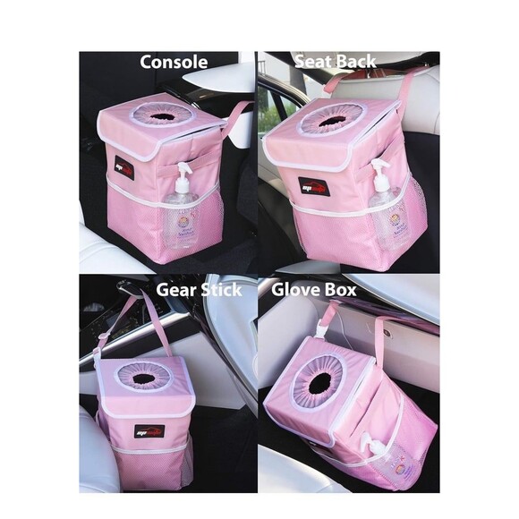 EPAuto Car Trash Can with Lid and Storage Pockets, 2.5 Gallon Leakproof NWOT - Picture 2 of 11